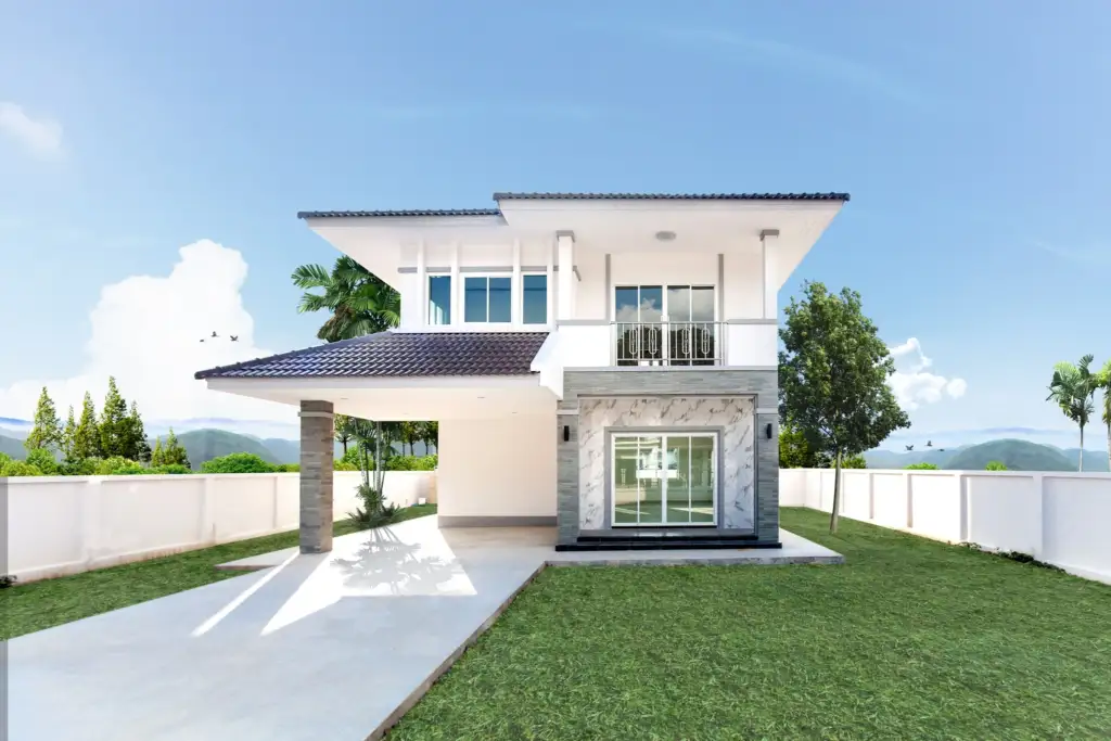 บ้านเอราวัณ 2 ชั้น ขนาด132.5 ตร.ม. 3 ห้องนอน 3 ห้องน้ำ จอดรถได้ 2 คัน